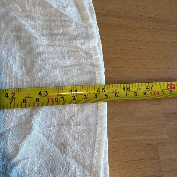 August Sky Womens Smocked Ruffle Sleeve Tiered Midi Summer Dress SMALL White - Picture 10 of 10